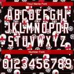 Custom Name and Number Varsity Letterman Jacket - Personalized Black White Red 3D Christmas Bomber Personalized Black White-Red