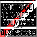 Custom Basketball Jersey with Personalized Name and Number, Black White-Red Diagonal Lines, Round Neck, Sublimation Design