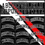 Custom Basketball Jersey with Personalized Name and Number, Black White-Red Diagonal Lines, Round Neck, Sublimation Design
