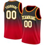 Personalized Basketball Jersey - Black White Red Fade Design, Size 2 Personalized Black White-Red Fade Fashion Basketball