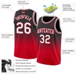 Personalized Basketball Jersey Black White Red Fade Fashion Style Personalized Black White-Red Fade Fashion Basketball Jersey