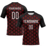 Personalized Geometric Shape Volleyball Uniform Jersey Black White Red Personalized Black White-Red Geometric Shape Sublimation
