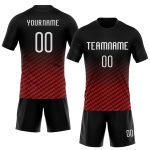 Custom Geometric Shape Volleyball Jersey - Black White Red Sublimation Uniform Personalized Black White-Red Geometric Shape