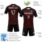 Personalized Geometric Volleyball Uniform Jersey - Black White Red Sublimation Design Personalized Black White-Red Geometric