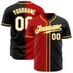 Custom Name Number Gradient Baseball Jersey - Personalized Black White Red Gold Fashion Team Gear Personalized Black White