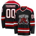 Custom Black White Red Hockey Jersey - Personalized Team Equipment 3 Personalized Black White-Red Hockey Jersey 3