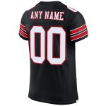 Custom Personalized Football Jersey - Black White Red Mesh with Team Name and Number Personalized Black White-Red Mesh Authentic