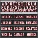 Personalized Black Red White Mesh Authentic Football Jersey for Men and Women Personalized Black White-Red Mesh Authentic