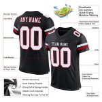 Personalized Black Red White Mesh Football Jersey for Men and Women Personalized Black White-Red Mesh Football Jersey 2
