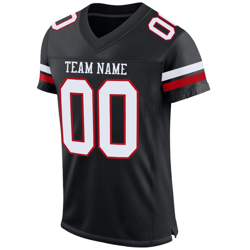 Personalized Black Red White Mesh Football Jersey for Men and Women Personalized Black White-Red Mesh Football Jersey 2 - Image 2