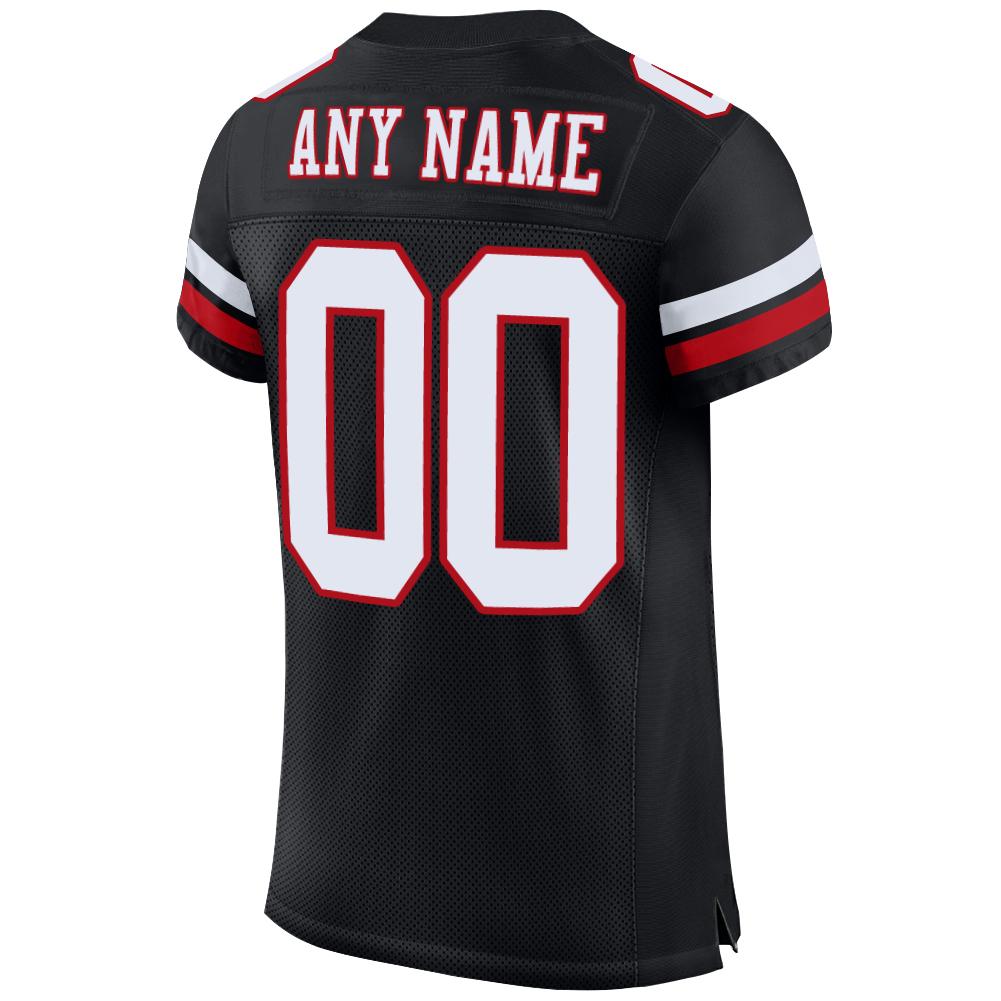 Personalized Black Red White Mesh Football Jersey for Men and Women Personalized Black White-Red Mesh Football Jersey 2 - Image 3