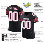 Custom Mesh Football Jersey Black White Red Size 3 - Personalized Sports Apparel Personalized Black White-Red Mesh Football