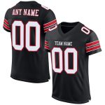 Custom Mesh Football Jersey Black White Red Size 3 - Personalized Sports Apparel Personalized Black White-Red Mesh Football