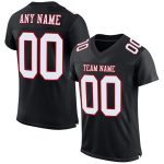 Personalized Black Red White Mesh Football Jersey for Kids, Size 5 Personalized Black White-Red Mesh Football Jersey 5
