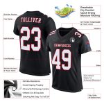 Personalized Black Red White Mesh Football Jersey for Kids, Size 5 Personalized Black White-Red Mesh Football Jersey 5