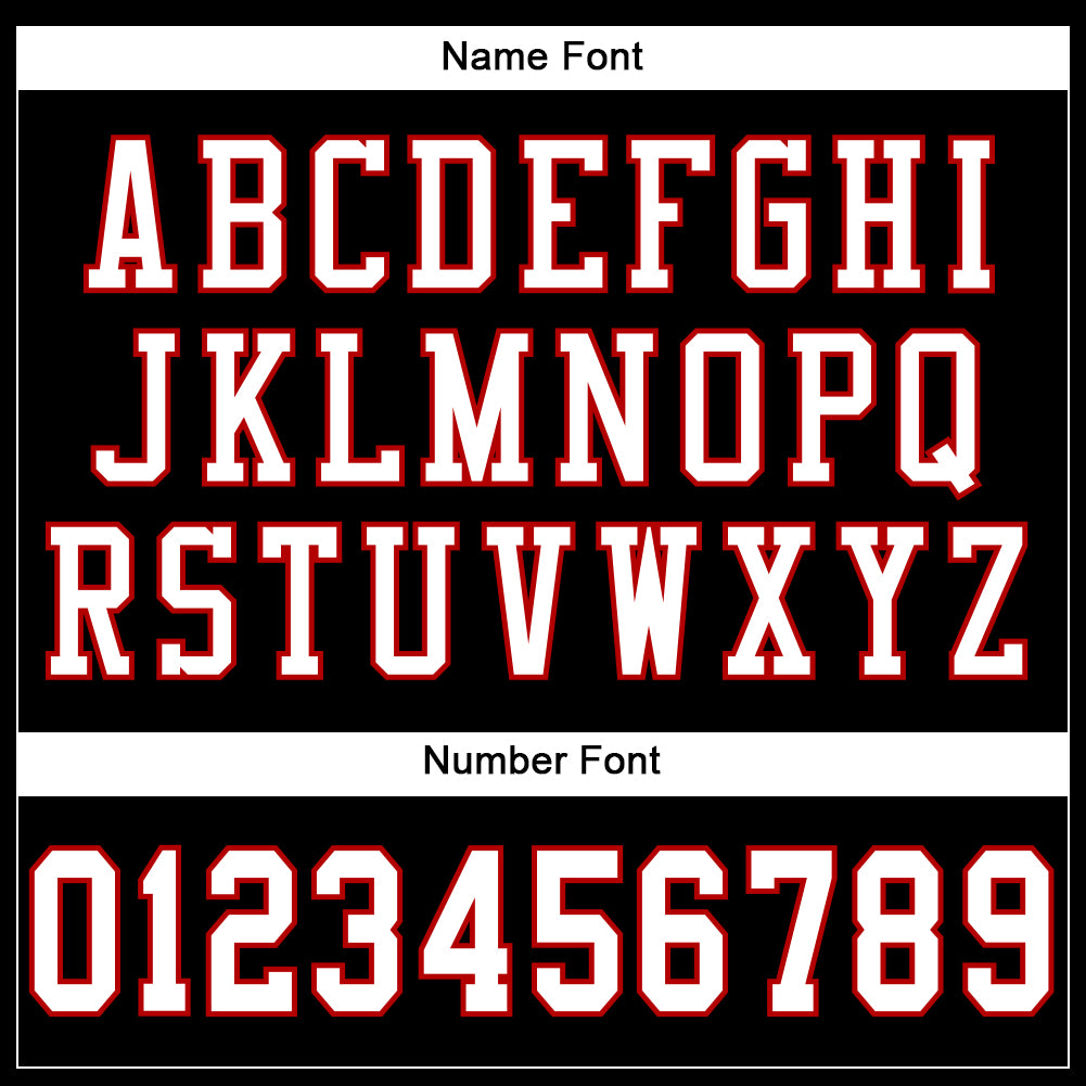 Personalized Black Red White Mesh Football Jersey for Men - Custom Size 6 Personalized Black White-Red Mesh Football Jersey - Image 4