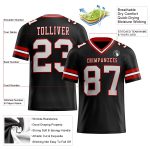 Personalized Black Red White Football Jersey for Men - Custom Number 82 Personalized Black White-Red Mesh Football Jersey