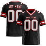 Personalized Black Red White Football Jersey for Men - Custom Number 82 Personalized Black White-Red Mesh Football Jersey