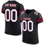 Customizable Black Red White Mesh Football Jersey for Men and Women Personalized Black White-Red Mesh Football Jersey