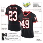Personalized Black Red White Mesh Throwback Football Jersey for Men Personalized Black White-Red Mesh Throwback Football