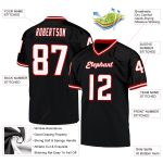 Custom Black White Red Mesh Throwback Football Jersey - Personalized Sports Apparel Personalized Black White-Red Mesh Throwback