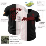 Customizable Black Red White Pinstripe Authentic Baseball Jersey Personalized Black White-Red Pinstripe Authentic Split Fashion
