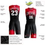 Custom Name Number Basketball Jersey Sublimation Round Neck Black White-Red Suit for Team Personalized Black White-Red Round