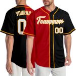 Personalized Black Red White Split Baseball Jersey - Custom Fashion Jersey 4 Personalized Black White-Red Split Fashion Baseball