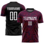 Personalized Black Red White Sublimation Soccer Jersey Uniform for Kids 3 Personalized Black White-Red Sublimation Soccer