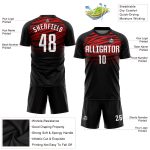 Personalized Sublimation Soccer Jersey Black White Red - Custom Team Uniform Personalized Black White-Red Sublimation Soccer