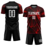 Personalized Sublimation Soccer Jersey - Black White Red Uniform Personalized Black White-Red Sublimation Soccer Uniform