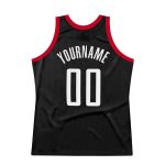 Personalized Black White Red Throwback Basketball Jersey for Adults Personalized Black White-Red Throwback Basketball Jersey