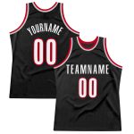 Custom Black Red White Basketball Jersey for Men - Throwback Style Personalized Black White-Red Throwback Basketball Jersey