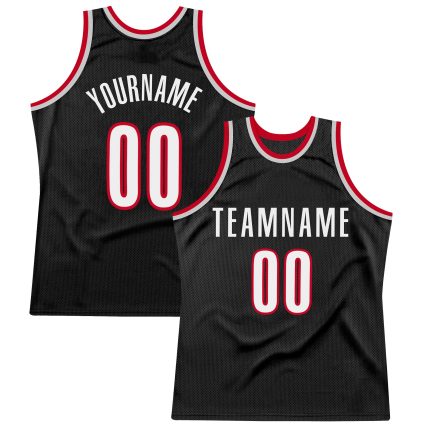 Custom Black Red White Basketball Jersey for Men - Throwback Style Personalized Black White-Red Throwback Basketball Jersey