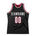 Custom Black Red White Basketball Jersey for Men - Throwback Style Personalized Black White-Red Throwback Basketball Jersey