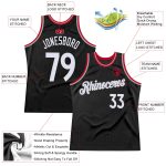 Personalized Basketball Jersey Throwback Black White-Red for Men, Size 4 Personalized Black White-Red Throwback Basketball