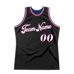Personalized Throwback Basketball Jersey Black White Red Size 5 Personalized Black White-Red Throwback Basketball Jersey