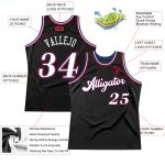 Personalized Throwback Basketball Jersey Black White Red Size 5 Personalized Black White-Red Throwback Basketball Jersey