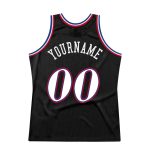 Personalized Throwback Basketball Jersey Black White Red Size 5 Personalized Black White-Red Throwback Basketball Jersey