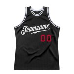 Custom Black Red White Throwback Basketball Jersey for Men Size 6 Personalized Black White-Red Throwback Basketball Jersey