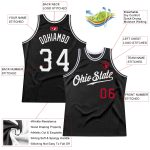 Custom Black Red White Throwback Basketball Jersey for Men Size 6 Personalized Black White-Red Throwback Basketball Jersey