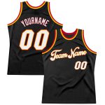 Personalized Basketball Jersey 74 | Black White Red Throwback Style Personalized Black White-Red Throwback Basketball Jersey