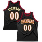 Personalized Black Red White Basketball Jersey 75 - Custom Throwback Style Personalized Black White-Red Throwback Basketball