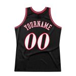 Personalized Red Black White Throwback Basketball Jersey 77 for Men Personalized Black White-Red Throwback Basketball Jersey