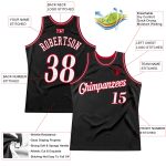 Personalized Red Black White Throwback Basketball Jersey 77 for Men Personalized Black White-Red Throwback Basketball Jersey