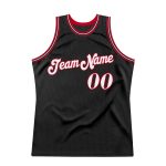 Personalized Red Black White Throwback Basketball Jersey 77 for Men Personalized Black White-Red Throwback Basketball Jersey