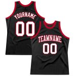 Personalized Throwback Basketball Jersey 78 in Black, White, and Red Personalized Black White-Red Throwback Basketball Jersey