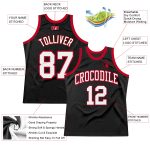 Personalized Throwback Basketball Jersey 78 in Black, White, and Red Personalized Black White-Red Throwback Basketball Jersey