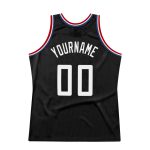 Personalized Black Red White Basketball Jersey - Custom Throwback Style Personalized Black White-Red Throwback Basketball
