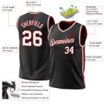 Personalized Throwback Basketball Jersey 81 in Black White Red - Custom Sports Apparel Personalized Black White-Red Throwback